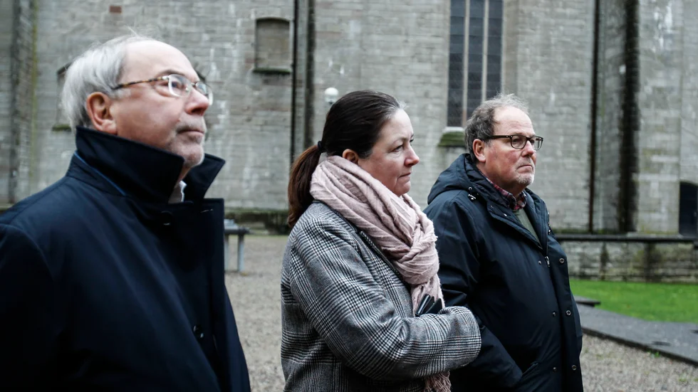 Anders Hedeborg (S), Åsa Karlsson (S) och Johan Andersson (S) diskuterade den hotade nedläggningen av klostermuseet med Birgittastiftelsen.