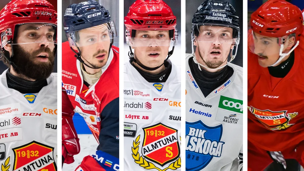 Per Svensson, Andreas Frisk, Victor Aronsson, Alexander Anderberg och Nikolai Belov har alla lämnat eller kommit till Almtuna under den senaste månaden.