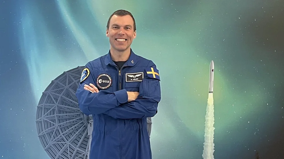 Marcus Wandt, den tredje svenska astronauten, på Kirunabesök under torsdagen. 