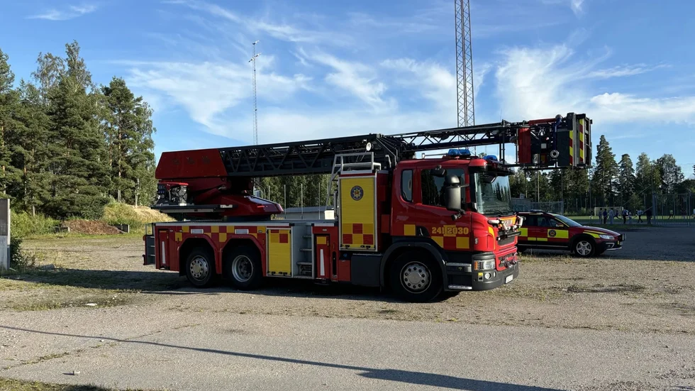 Räddningstjänsten på plats på Camp Backa.