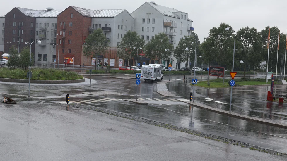 Ett regnigt Enköping.