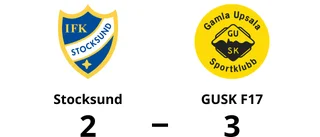 Tuff match slutade med seger för GUSK F17 mot Stocksund