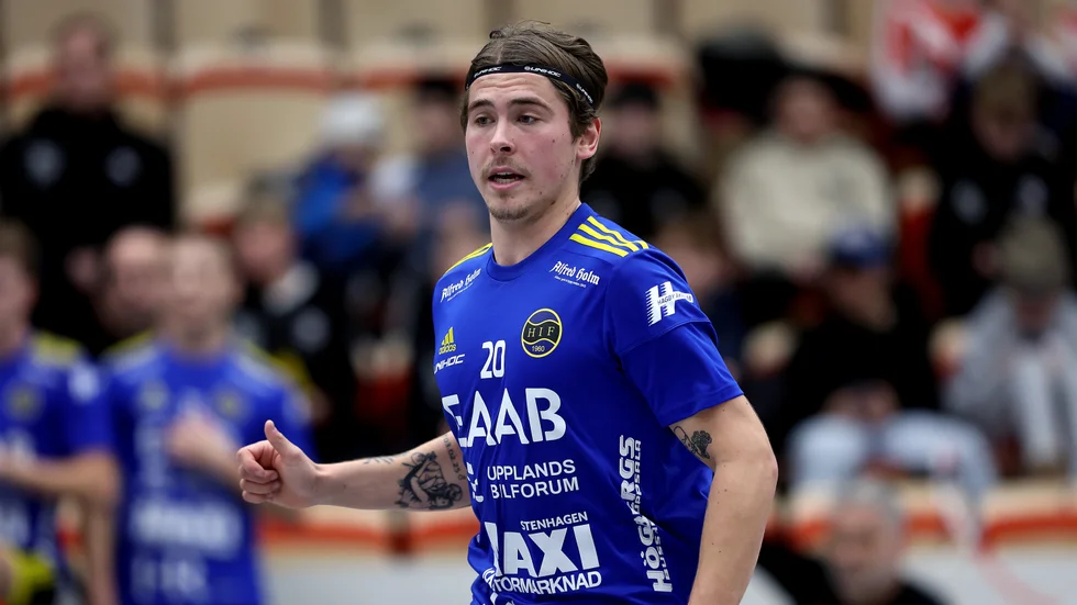 Kevin Ahlholm gjorde två av Hagundas mål mot Helsingborg. (Arkivbild)