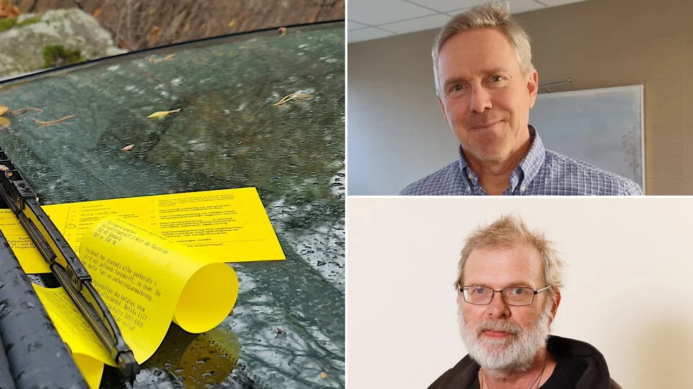 Kommunens intäkter från kontrollavgifter ökade i fjol från 838 000 till 963 000 kronor. På bilden också stadsmiljöchefen Anders Ekman och stadsvärden Björn Siljeström.