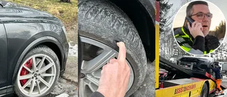 Mattias letade vägskador – kraschade själv i potthål på E4