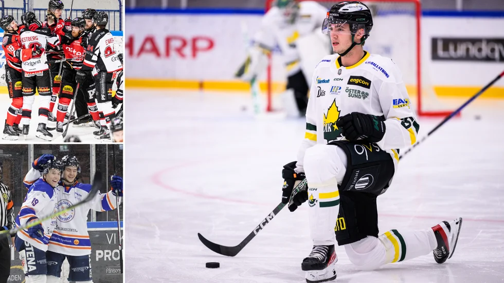 August Hansson kommer från Östersund och har – förutom två matcher på lån i Hudiksvall – lirat hockey i Östersunds IK hela livet. Men nu kliver han in i Piteå Hockey som i helgen möter just Hudiksvall samt Lindlöven. (Arkivbilder)