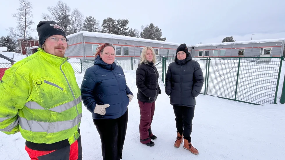 Jonas Mannela, Sofia Fasth, Lise-Lotte Oskarsson, Carolina Tapani är föräldrar till barn på Satellitens förskola i Kiruna. 
