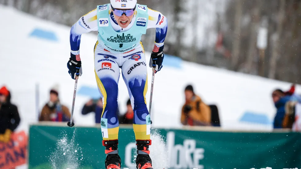 Jonna Sundling, här under den klassiska sprinten i Canmore tidigare i veckan, tog hem lördagens fristilssprint i Minneapolis.