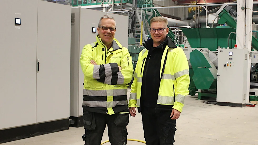 Fabrikschef Pontus Sjösten och Wimaos tekniska chef, Tomi Karjalainen, berättar att allt startade som ett utvecklingsprojekt tillsammans med universitetet i Lappeenranta.