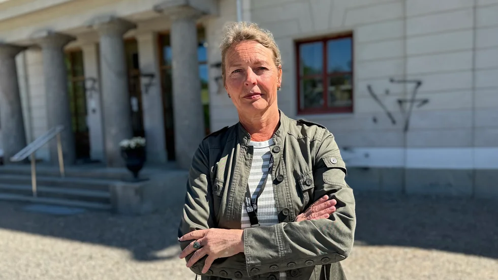 Ulrika di Martini Brakel, kultursamordnare i Vingåker är arg över att någon klottrat på slottet.