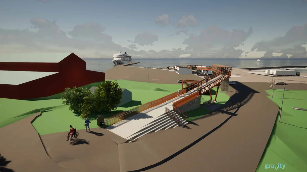 Illustration på Kopparsviksbron som visar hur häftig den kan bli.