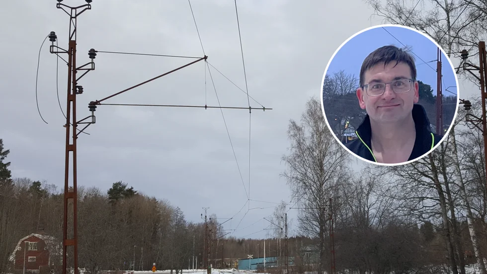 Magnus Svensson, vice trafikchef, säger att kopparledningar klipptes av i veckan (syns till vänster). 