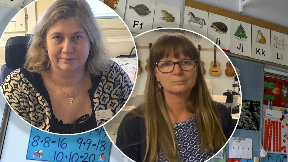 Anna Östling är rektor på Hällby skola och Susanne Maxe är rektor på Edvardslundsskolan. Båda skolorna har fått skicka hem klasser på grund av covid under vårterminen och nästan hälften av personalstyrkan saknas just nu.