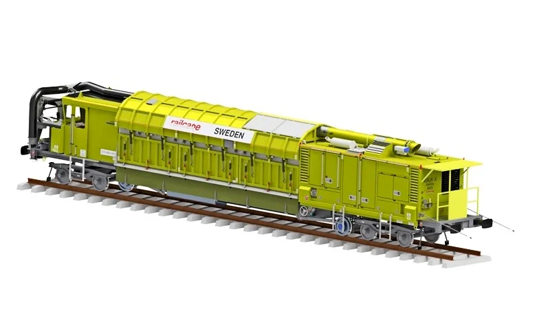 Till Norge. Det är en sådan här Railvac-maskin som Railcare fått en order på.