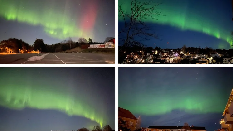 Vi har fått in massor med bilder på norrskenet från er läsare. Du hittar dem nedan! Bilderna i kollaget ovan är från Torshälla, Nyköping, Strängnäs och Katrineholm, tagna natten mellan fredag och lördag.