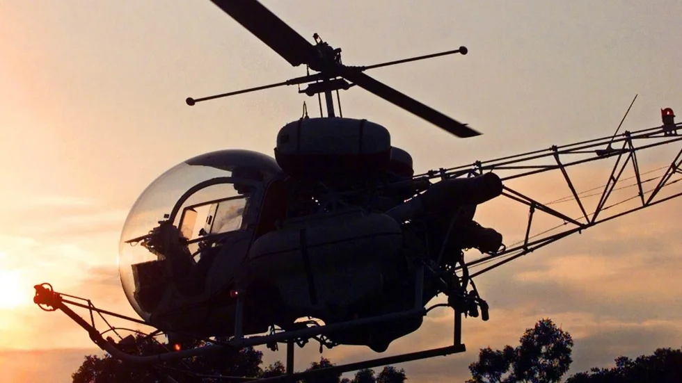 En liga misstänks ha flugit stora mängder cannabis med helikopter från Marocko till Spanien. Helikoptern på bilden har dock inget med saken att göra. Arkivbild.