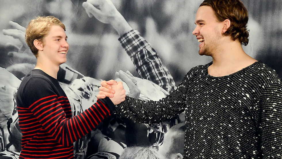 Bästa polarna: Sebastian Aho och Axel Holmström. Foto: Leif Andersson.