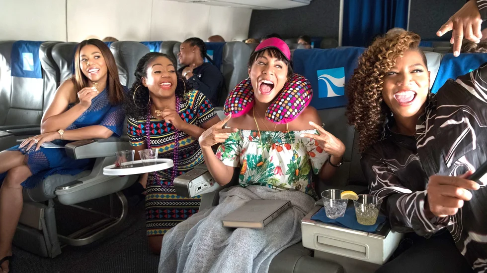 Partybrudar. Från vänster: Regina Hall, Tiffany Haddish, Jada Pinkett Smith och Queen Latifah. Foto: Michele K. Short.