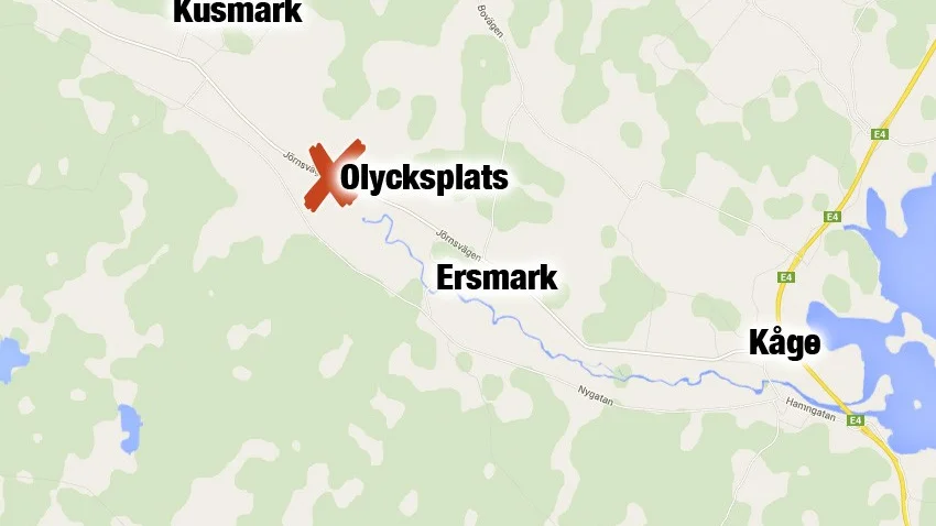 Här ska olyckan ha skett enligt SOS Alarm. Karta Google