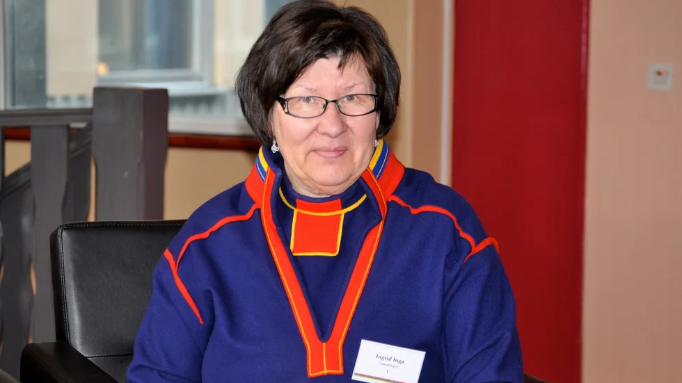 Positiv till förslaget. Ingrid Inga, Samelandspartiet. Foto: Britta Stenberg.
