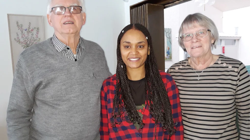 Håkan Lundberg , Melat Bornages och Birgitta Lundberg gästade KD-seniorerna och berättade om Jörn.