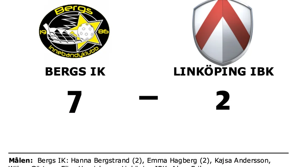 Bergs IK vann mot Linköping IBK Ungdom U-lag