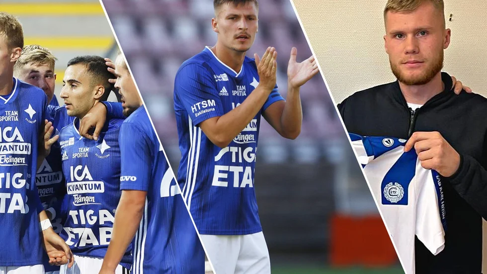 Mattias Andreasson (längst till höger) är klar för Eskilstuna City och avslöjar att han får sällskap av IFK Eskilstuna-spelarna Ahmed Ibrahim och Felix Wall till kommande säsong.