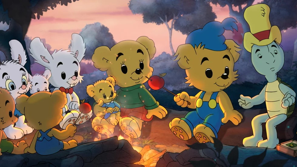 Det mesta är sig likt i den fjärde långfilmen om Bamse och hans vänner, ”Bamse och vulkanön”. Pressbild.