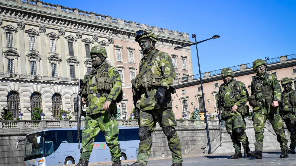 Hemvärnssoldater vid Stockholms slott. Arkivbild.