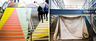 Färgglad trappa blir åter grå