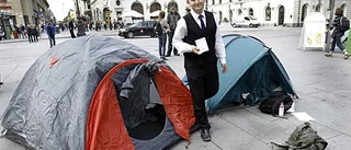 Tältprotest mot bostadsbrist