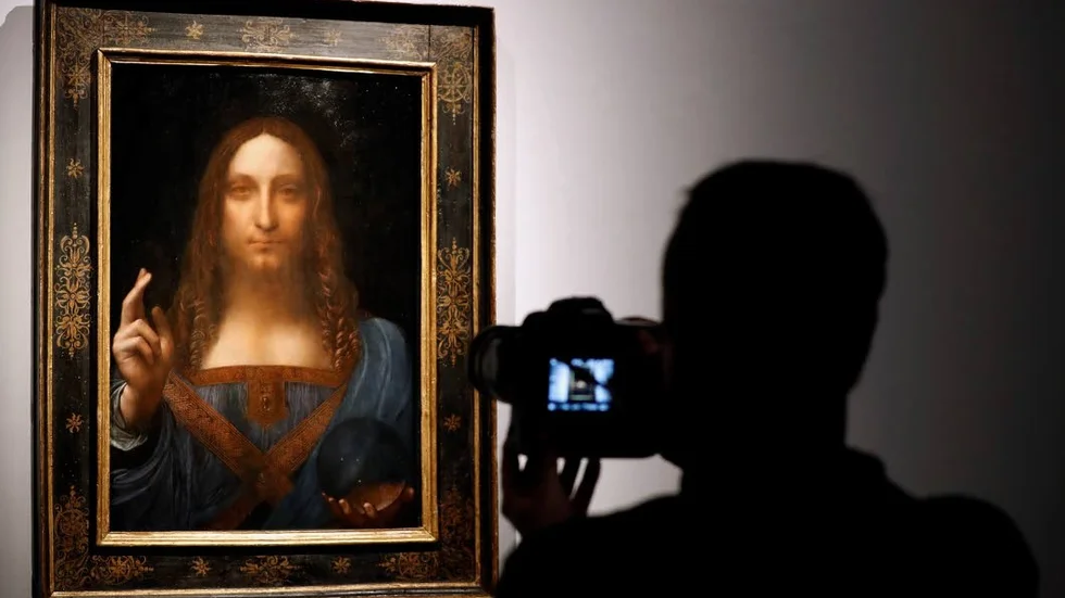 Dyr. Leonardo da Vincis Salvator Mundi visades på Christie's auktion, i London i oktober 2017. Den klubbades för motsvarande 3,8 miljarder kronor.