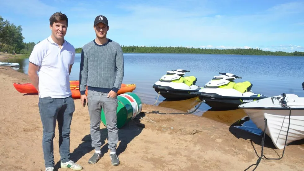 Företagarna Sebastian Jonsson och Viktor Brännmark har stora planer för Frevisörens Camping.