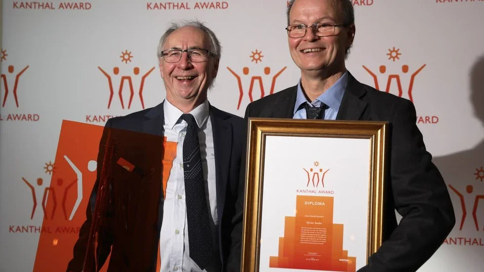 Ralph Nyström och Thomas Olsson fick igår ta emot innovationspriset vid Kanthal award i Stockholm.