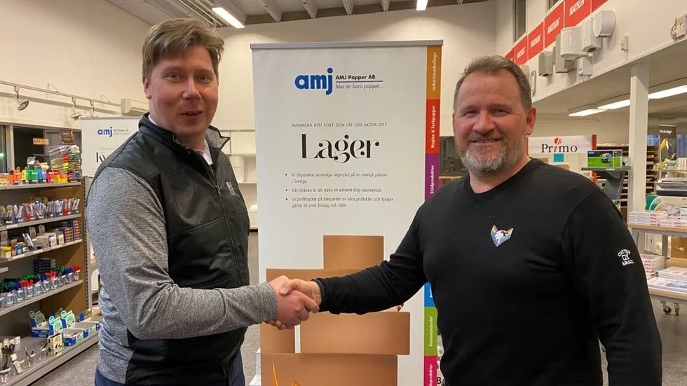 Dan Eriksson, vd Company Line i Kiruna, och Tomas Jatko, vd AMJ Papper.