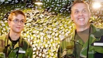David Forsman och Henrik Lundberg, Försvarsmedicincentrums bemanningsavdelningdeltar vid läkarkongressen.