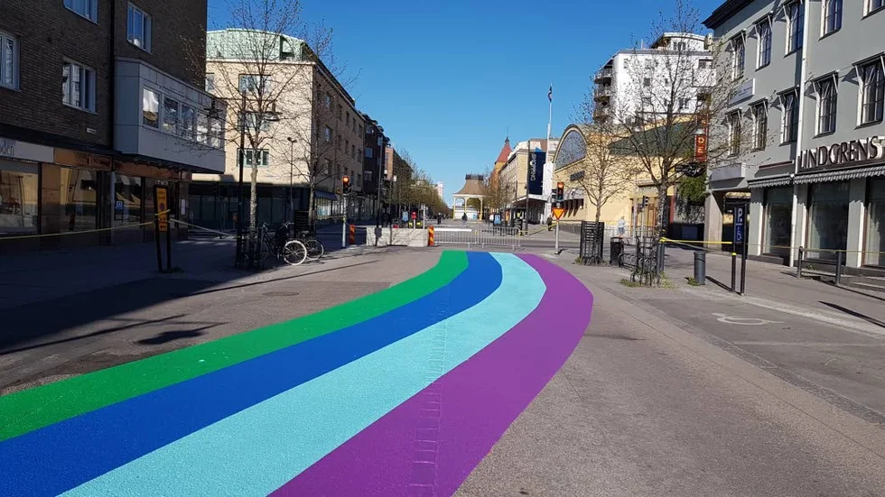 Storgatan i Luleå är numera lite mer färgglad.