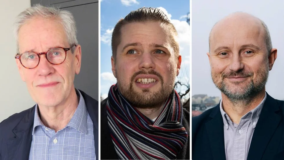 Börje Wennberg (S), Simon Alm (SD) och Stefan Olsson (M).