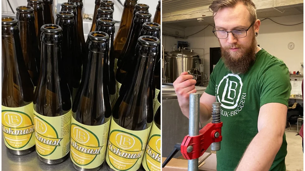 Leufstabruks bryggeri satsar på must till påsken. Håkan Lindberg, en av ägarna, berättar att man producerat 2 000 liter must.