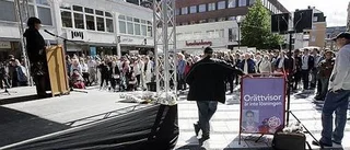 Sahlin talade i Uppsala