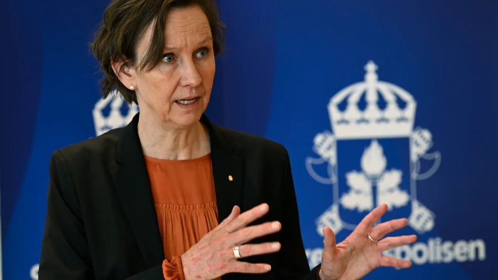 Carolina Björnsdotter Paasikivi, chef för säkerhetsavdelningen på Säpo, under en presskonferens i förra veckan.