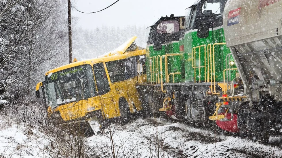 Det snöade kraftigt vid olyckstillfället.