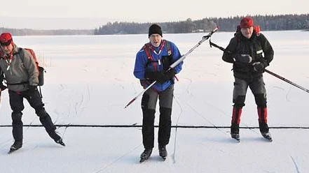 Dick Lindgren, Uppsala,   Jonas Ettemo, Uppsala och Brian Högman, Alunda, premiäråkte.