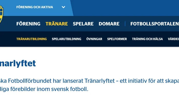 Marabou har sedan dess plockats ned från Tränarlyftet. Tidigare, under gårdagen, stod det att förbundet lanserar initiativet tillsammans med Marabou.