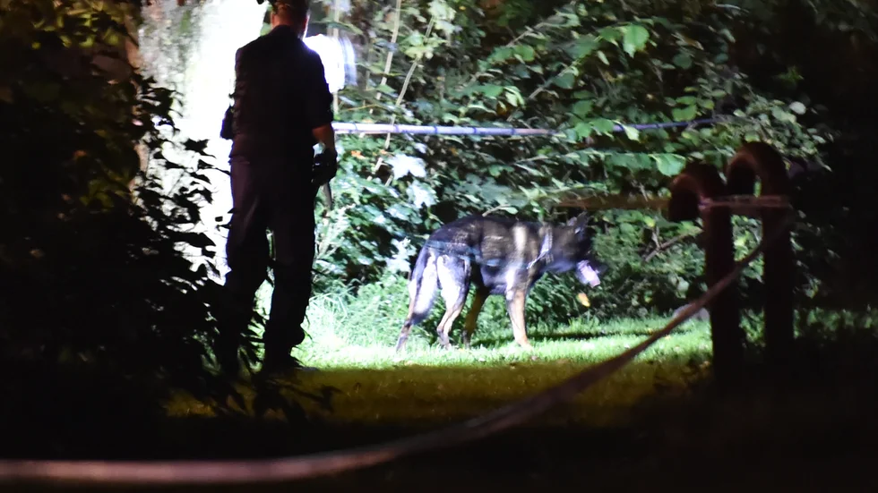 Polisen sökte i området under natten.