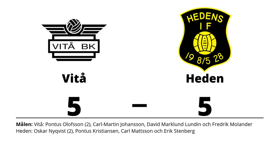Vitå BK spelade lika mot Hedens IF