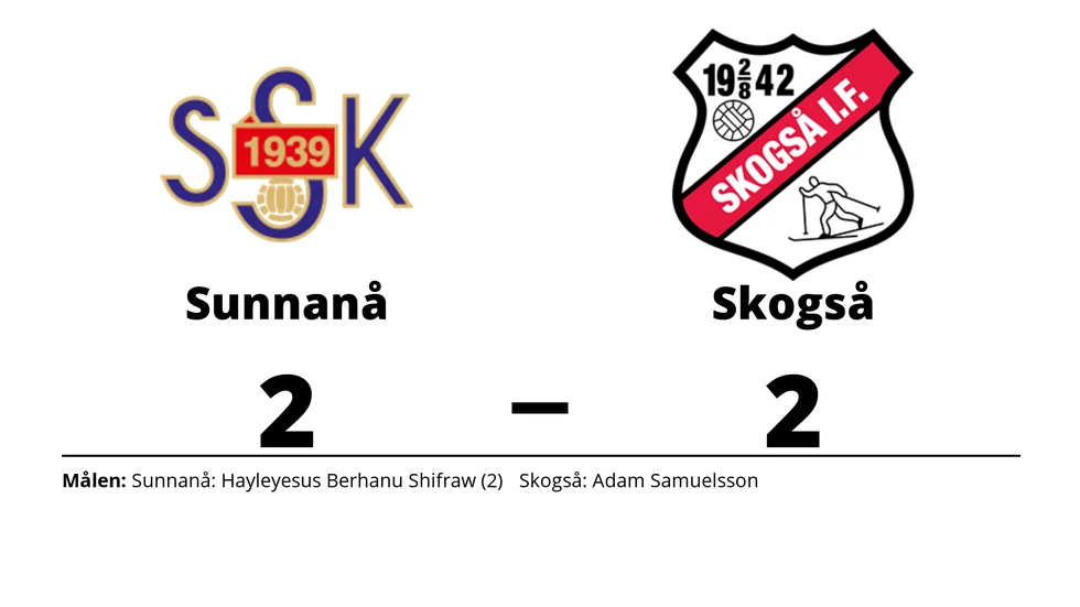 Sunnanå SK spelade lika mot Skogså IF