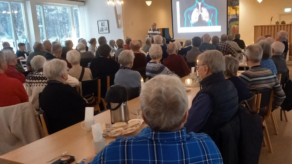 Många kom för att lyssna på föreläsningen om kol och astma.