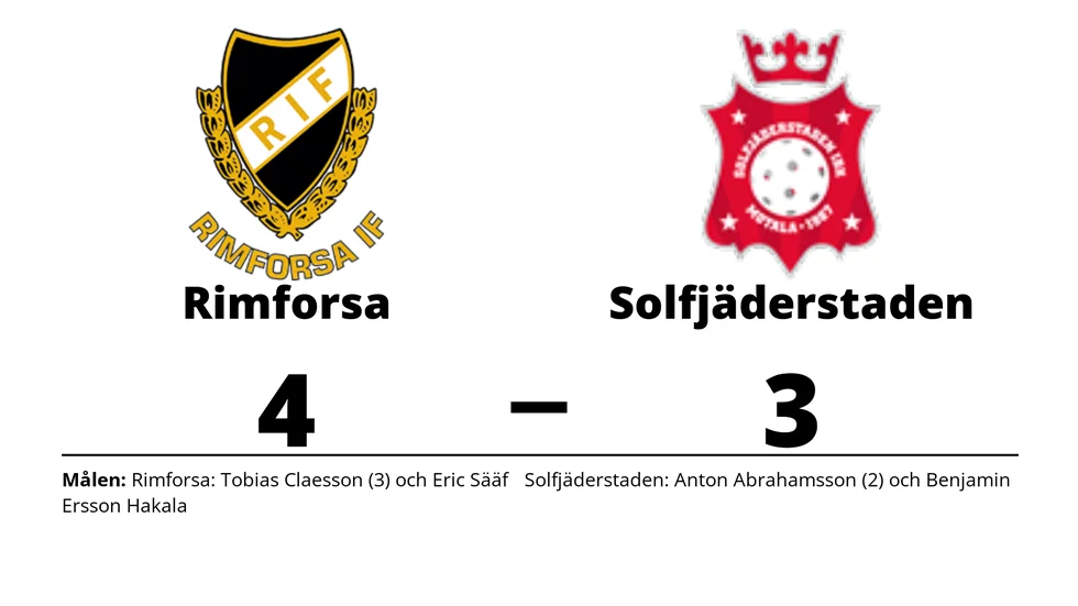Rimforsa IF vann mot Solfjäderstadens IBK