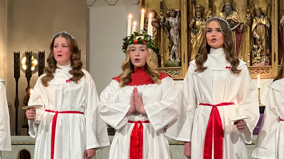 Thyra Israelsson kröntes i landskyrkan på onsdagskvällen.